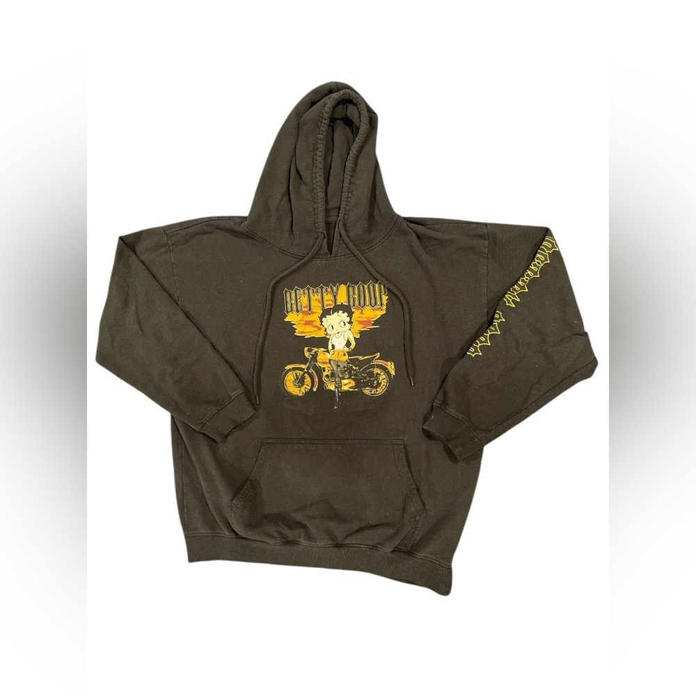 BRISCO Betty Boop Black Graphic Hoodie Size XL